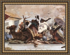 Apollo Framed Paintings - Apollo and the Continents [detail 5] by Giovanni Battista Tiepolo